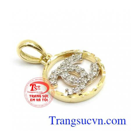 Mặt dây chuyền vàng tây nữ nhập khẩu,