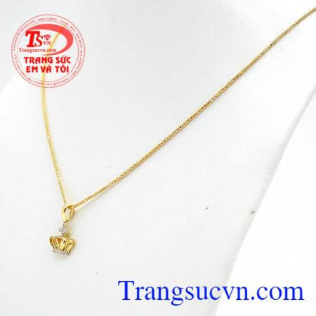 Bộ dây Vương Miện nữ hoàng với sự kết hợp giữa mặt dây nhập Korea và dây chuyền nhập Ý,