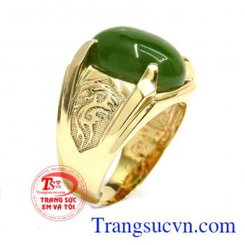 Nhẫn vàng 14k Nephrite thiên nhiên