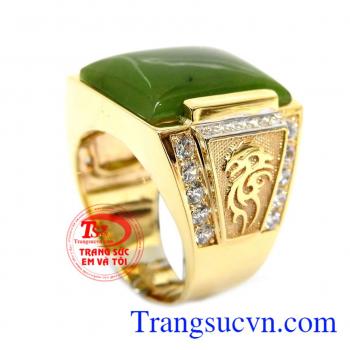Nhẫn vàng 14k phong cách ngọc Nephrite cao cấp là sản phẩm rất được phái đẹp ưa chuộng