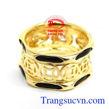 Sản phẩm bền đẹp, được bảo hành 12 tháng Nhẫn nam mặt cóc ngậm vàng