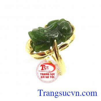 Nhẫn nữ Tỳ Hưu phát tài phát lộc chế tác tinh xảo đeo hợp phong thủy