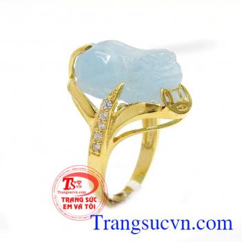 Nhẫn Tỳ Hưu ngậm tiền mệnh Thủy chế tác tinh xảo cho bạn gái