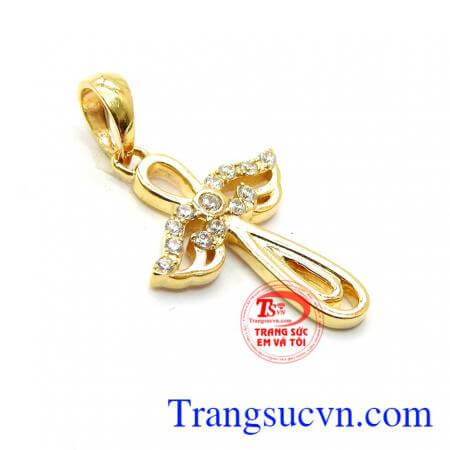 Chắc chắn mùa noel năm nay sẽ rất tuyệt nếu bạn gái nào sở hữu chiếc mặt dây này,Mặt thánh giá cánh thiên thần