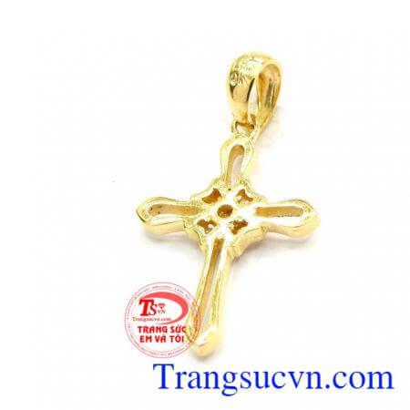 Thánh giá vàng tây đem bình an trên người đeo,Thánh giá vàng tây