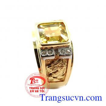 Nhẫn nam saphia vàng
