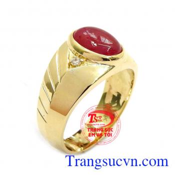 Nhẫn nam hồng ngọc 18k