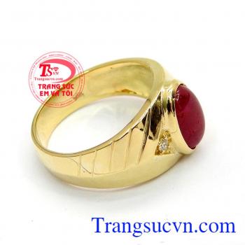 Nhẫn nam hồng ngọc 18k