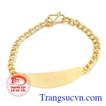 Lắc trẻ em vàng khắc tên theo yêu câu của bạn