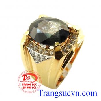 Nhẫn nam sapphire Mệnh Mộc và Thủy
