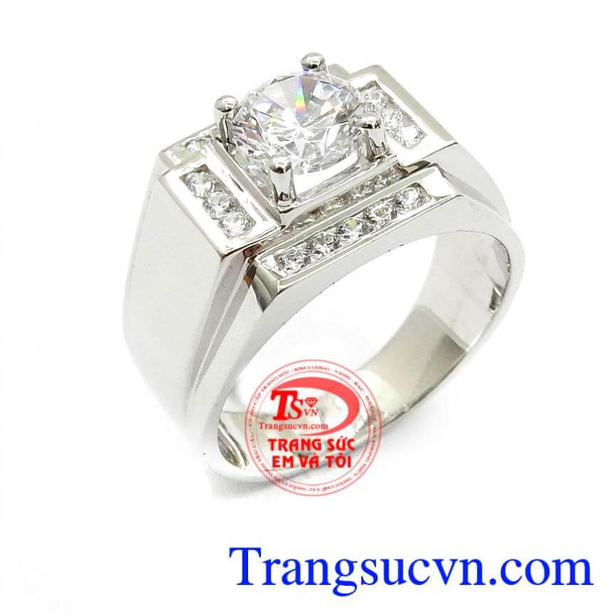 Nhẫn Nam Vàng Trắng Đẳng Cấp