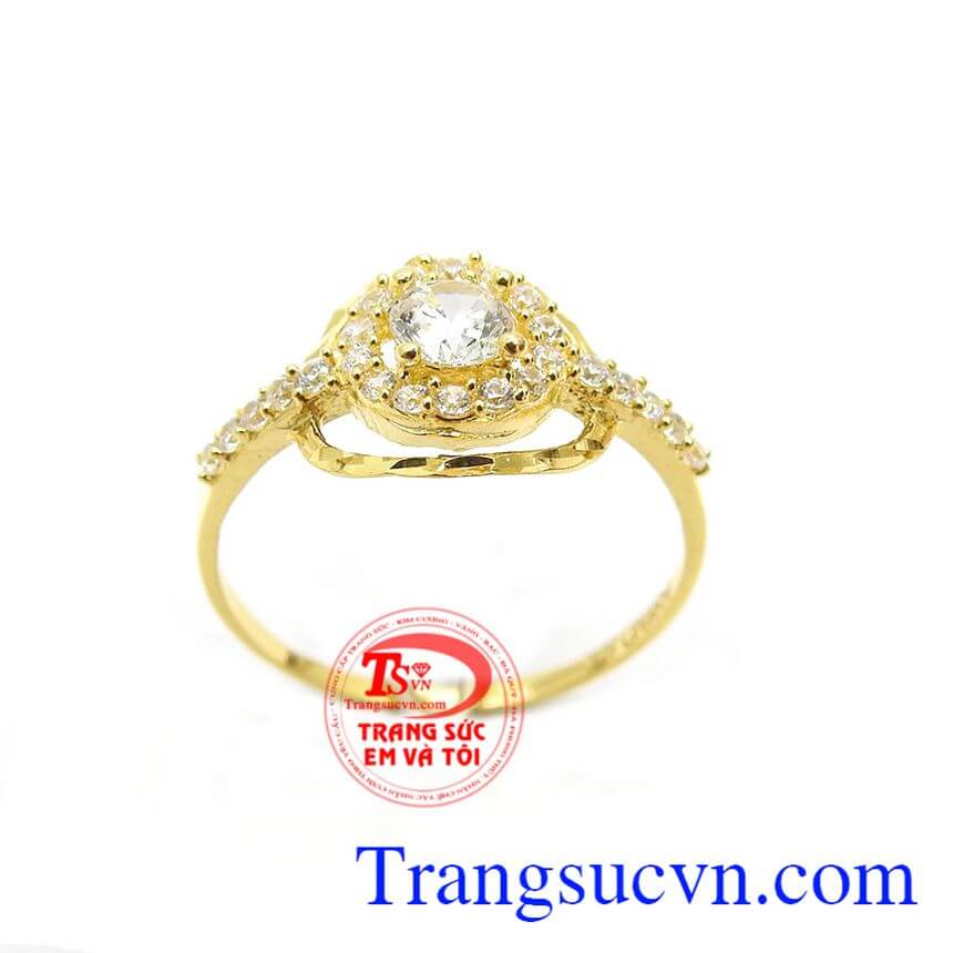 Nhẫn nữ vàng 10k, Nhẫn Nữ Vàng Đính Đá Cá Tính thiết kế tinh xảo theo phong cách mới mẻ dành riêng cho phái đẹp