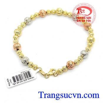 Lắc bi vàng 3 màu hạnh phúc