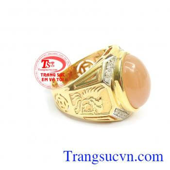 Chiếc Nhẫn nam đá mặt trời Ring Sunstone,Nhẫn nam đẹp vàng 14k gắn đá mặt trời thiên nhiên,chất lượng đá và vàng đảm bảo,Bảo hành Nhẫn nam đá mặt trời 1 năm Giấy kiểm định đá quý Natural Sunstone khách hàng ưa chuộng và bình chọn nhiều năm