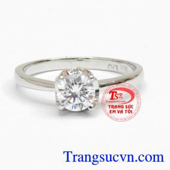 Nhẫn nữ vàng trắng tinh xảo vàng 18k