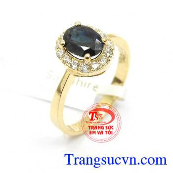 Nhẫn nữ Sapphire thiên nhiên thời trang