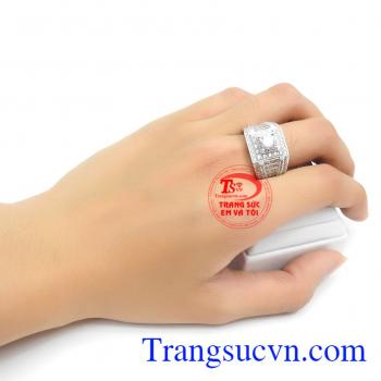 Nhẫn nam vàng trắng sang trọng