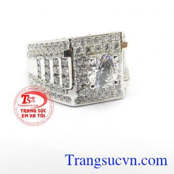 Nhẫn nam vàng trắng sang trọng