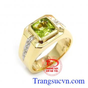 Nhẫn Nam Peridot Thiên Nhiên Cá Tính