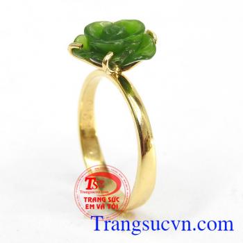 Nhẫn nữ hoa hồng Nephrite