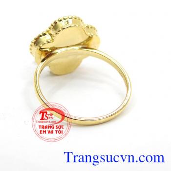 Nhẫn nữ vàng gắn đá quý ruby thiên nhiên dành cho phái đẹp, đeo hợp thời trang và quý phái