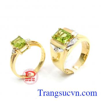 Nhẫn Đôi Peridot Tình Yêu