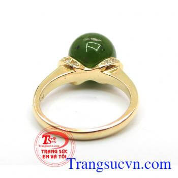 Nhẫn nữ vàng gắn đá quý ruby thiên nhiên dành cho phái đẹp, đeo hợp thời trang và quý phái