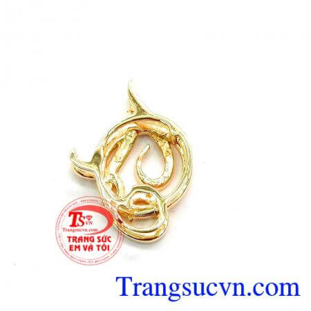 Mặt Dây Chuyền Chữ QT Đẹp, Mặt dây chữ vàng 10k