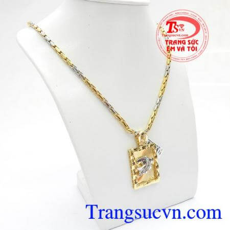 Bộ Dây Chuyền Nam Mặt Báo vàng tây