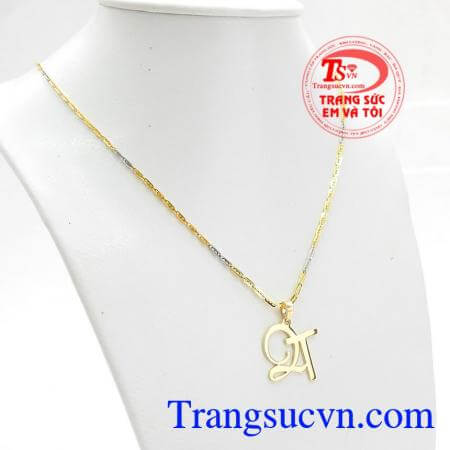 Bộ dây chuyền mặt chữ TQ,Bộ Dây Chuyền Mặt TQ Trang Nhã