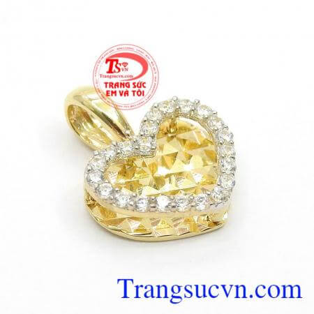 Mặt dây chuyền vàng 10k,Mặt Dây Trái Tim Nhập Hàn Quốc