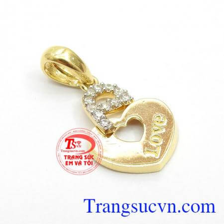 Mặt dây chuyền vàng tây,Mặt Dây Chữ Love Độc Đáo