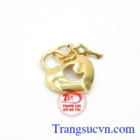 Mặt dây chuyền Hàn Quốc,Mặt Dây Chuyền Vàng Khóa Trái Tim