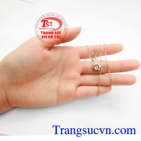 Bộ Dây Vàng Tây Nhập Khẩu kết hợp giữa dây chuyền nhập Ý và mặt dây chuyền Hàn Quốc,Bộ dây chuyền kết hợp độc đáo mang đến nét dịu dàng và sang trọng cho người đeo