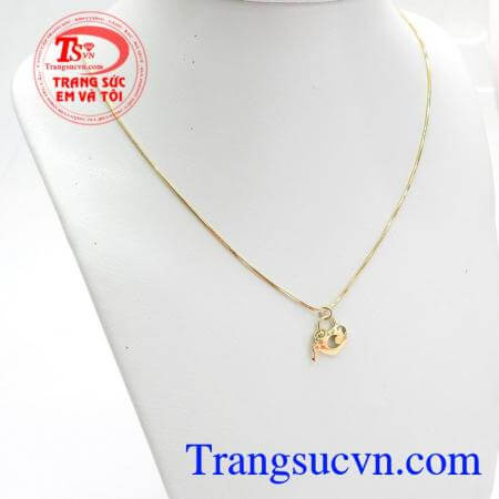 Bộ dây chuyền vàng tây,Bộ Dây Chuyền Chìa Khóa Trái Tim