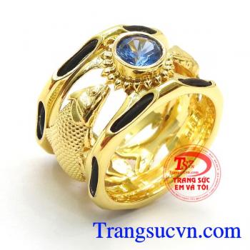 Nhẫn nam cá chép vàng 18k