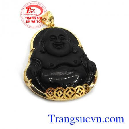 Mặt dây phật di lặc obsidian mang đến nhiều may mắn, năng lượng cho người đeo, phật di lặc hoan hỉ