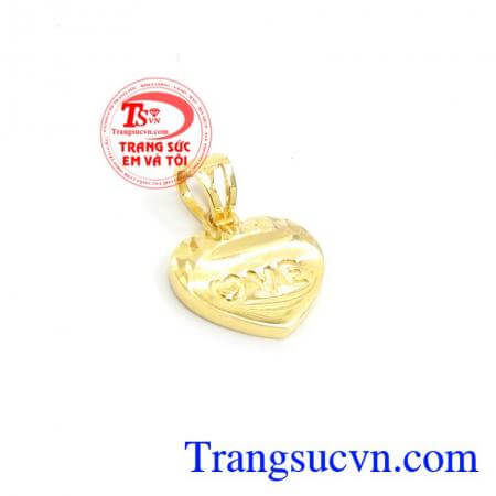 Mặt dây chuyền nữ vàng tây đẹp,Mặt Dây Trái Tim Nhỏ Xinh