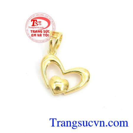 Mặt Dây Trái Tim Trang Nhã vàng 10k bền đẹp,Mặt Dây Trái Tim Trang Nhã