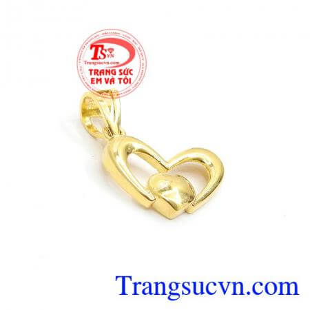 mặt dây chuyền nữ vàng tây,Mặt Dây Trái Tim Trang Nhã