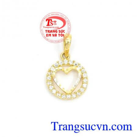 Mặt Dây Chuyền Nữ Tươi Đẹp vàng 10k sáng bóng, thương hiệu Em Và Tôi,Mặt Dây Chuyền Nữ Tươi Đẹp