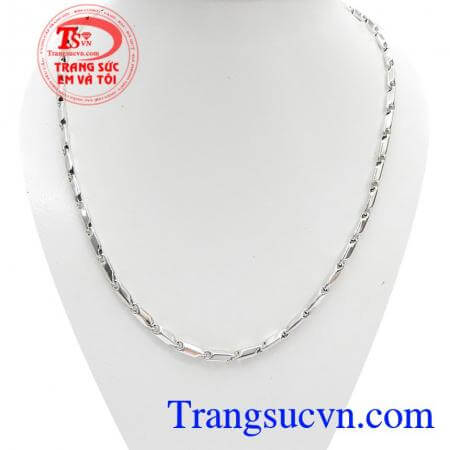 Dây Chuyền Vàng Trắng Ý Mới vàng 18k bền đẹp, sáng bóng