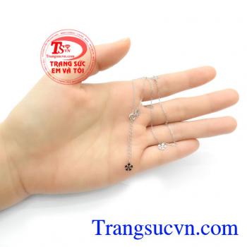 Lắc Chân Ý Vàng Trắng Nhỏ Xinh