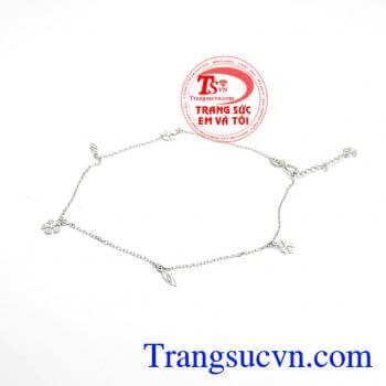 Lắc Chân Ý Vàng Trắng Nhỏ Xinh