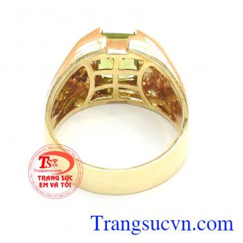Nhẫn Nam Peridot thiên nhiên
