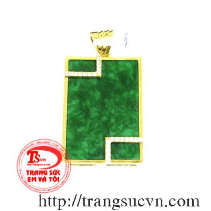 Mặt ngọc Jadeite bọc vàng tây