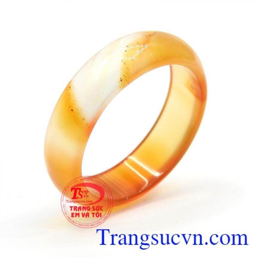 Nhẫn mã não màu cam 