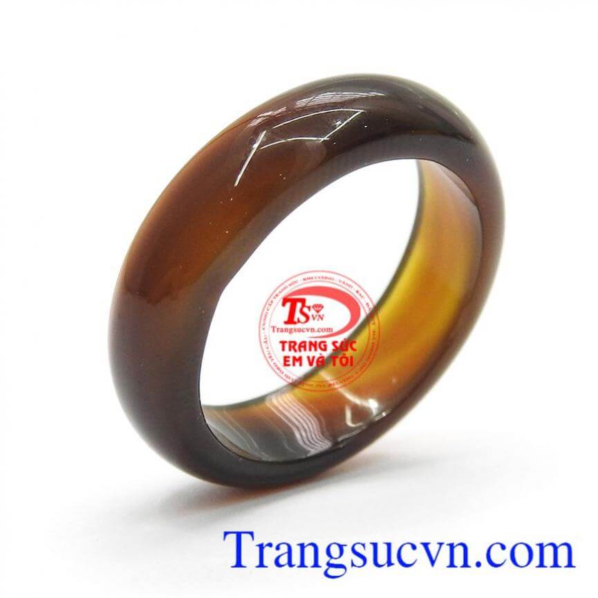 Nhẫn mã não màu nâu