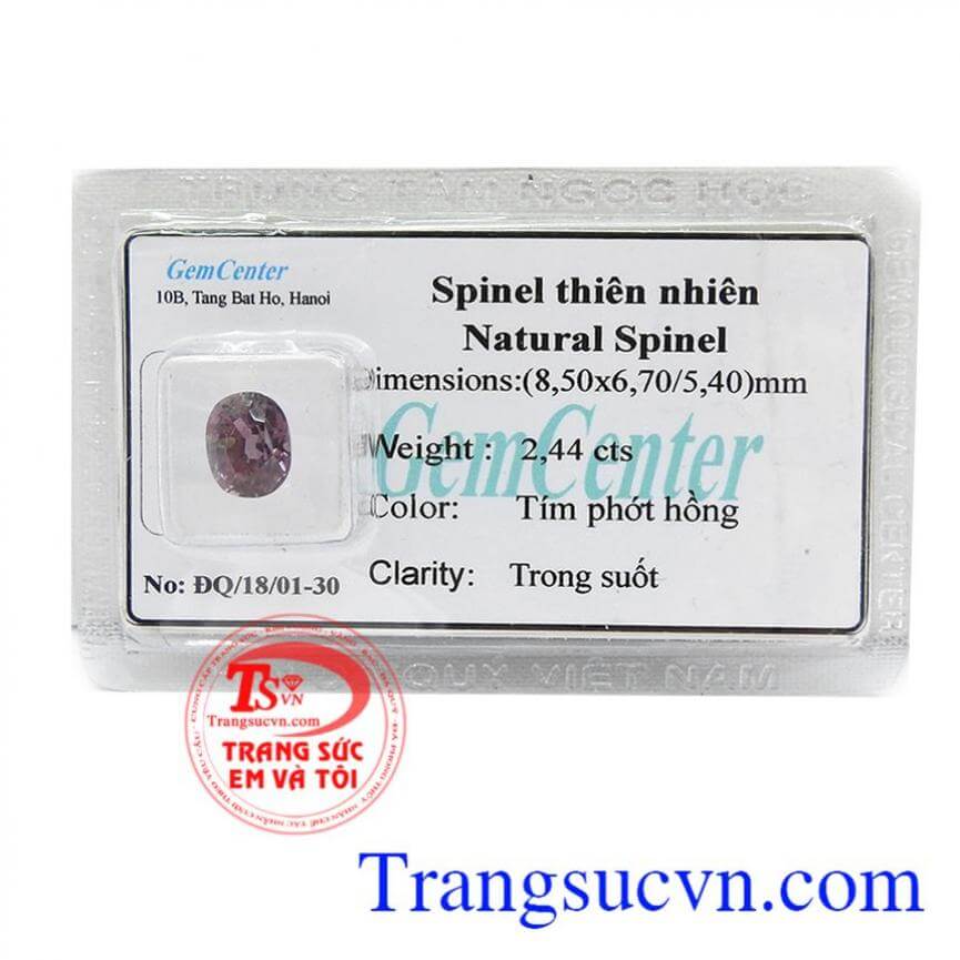 Viên Spinel oval tím 