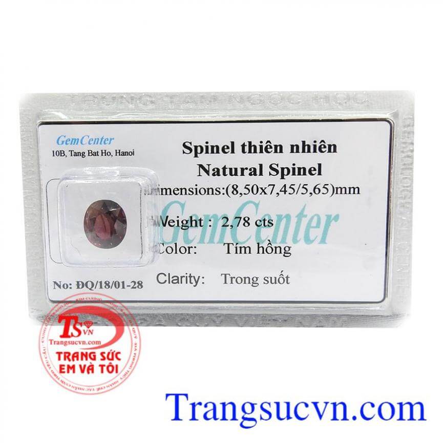 Viên đá quý Spinel tím hồng